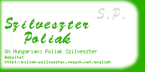 szilveszter poliak business card